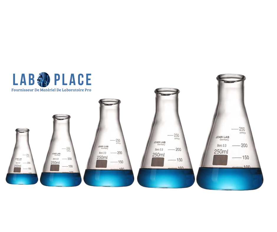 Erlenmeyer col etroit Joanlab borosilicaté